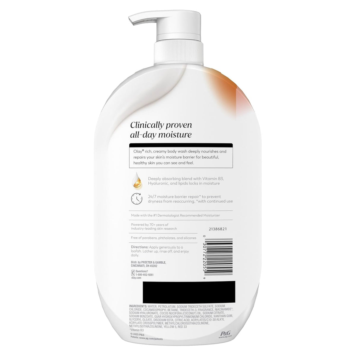 White bottle with pump and text on a white background