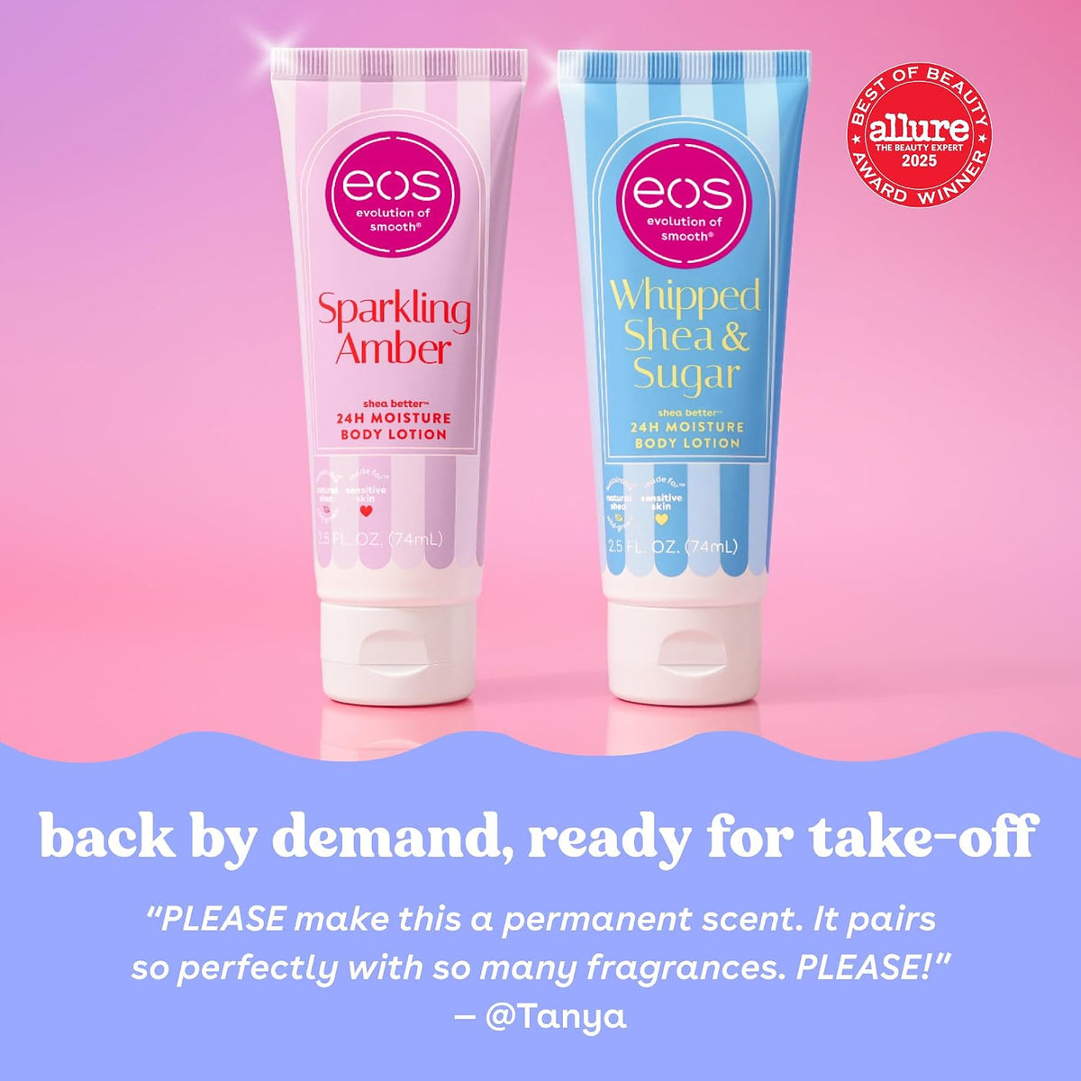 eos | Shea Better Mini Body Lotion Dolce Vita Shea Butter 24-Hour Hydration Travel Size — 2.5 fl oz