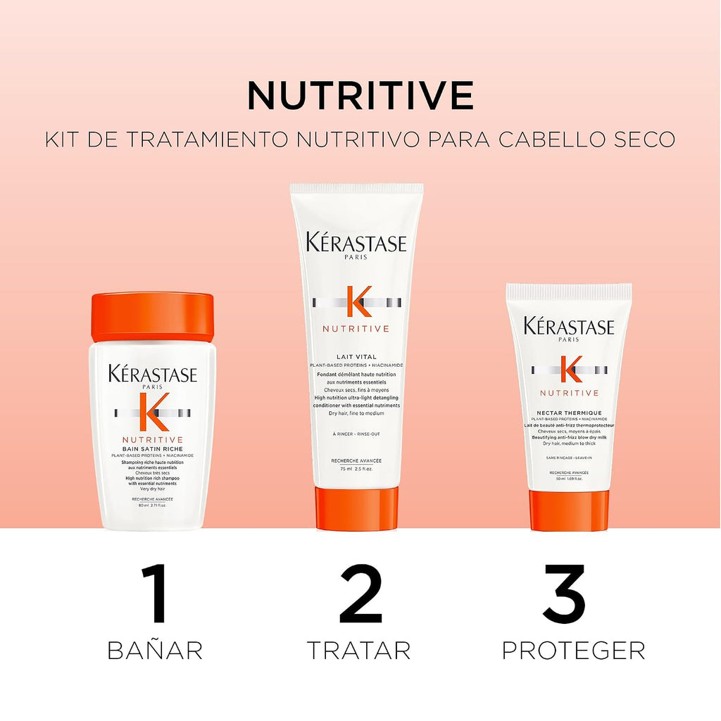 Kérastase | Nutritive Shampoo Conditioner & Heat Protecting Travel Trio