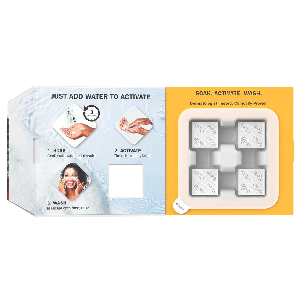 Olay | Cleansing Melts Face Wash Vitamin C Hyaluronic Acid Dissolving Pads — 64 Count