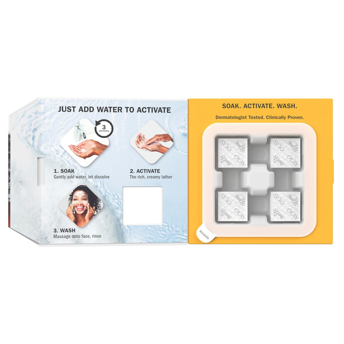 Olay | Cleansing Melts Face Wash Vitamin C Hyaluronic Acid Dissolving Pads — 64 Count