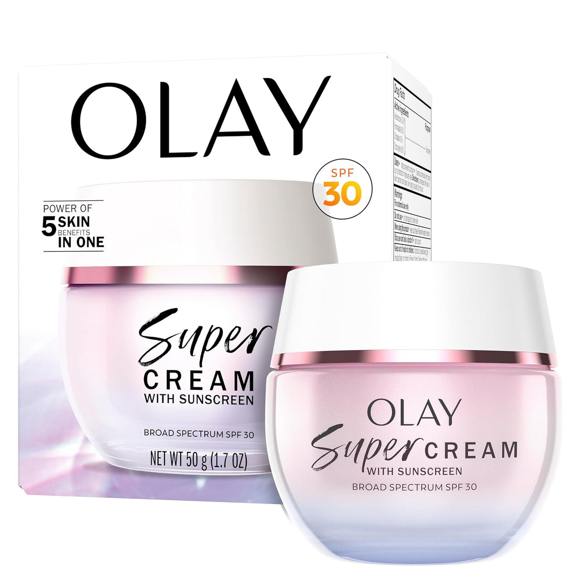 Olay | Super Cream 5-in-1 Face Moisturizer SPF 30 Niacinamide Vitamin C Collagen Peptide Hyaluronic Acid — 1.7 fl oz