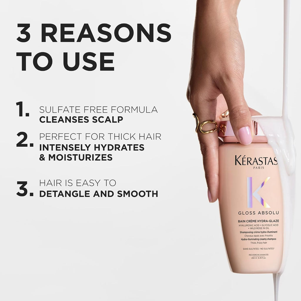 Kérastase | Gloss Absolu Sulfate Free Hydrating Shampoo for Thick Frizzy Hair