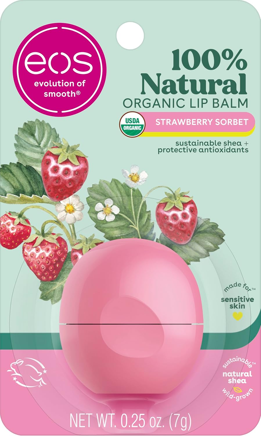 eos | Strawberry Sorbet Organic Lip Balm Sphere