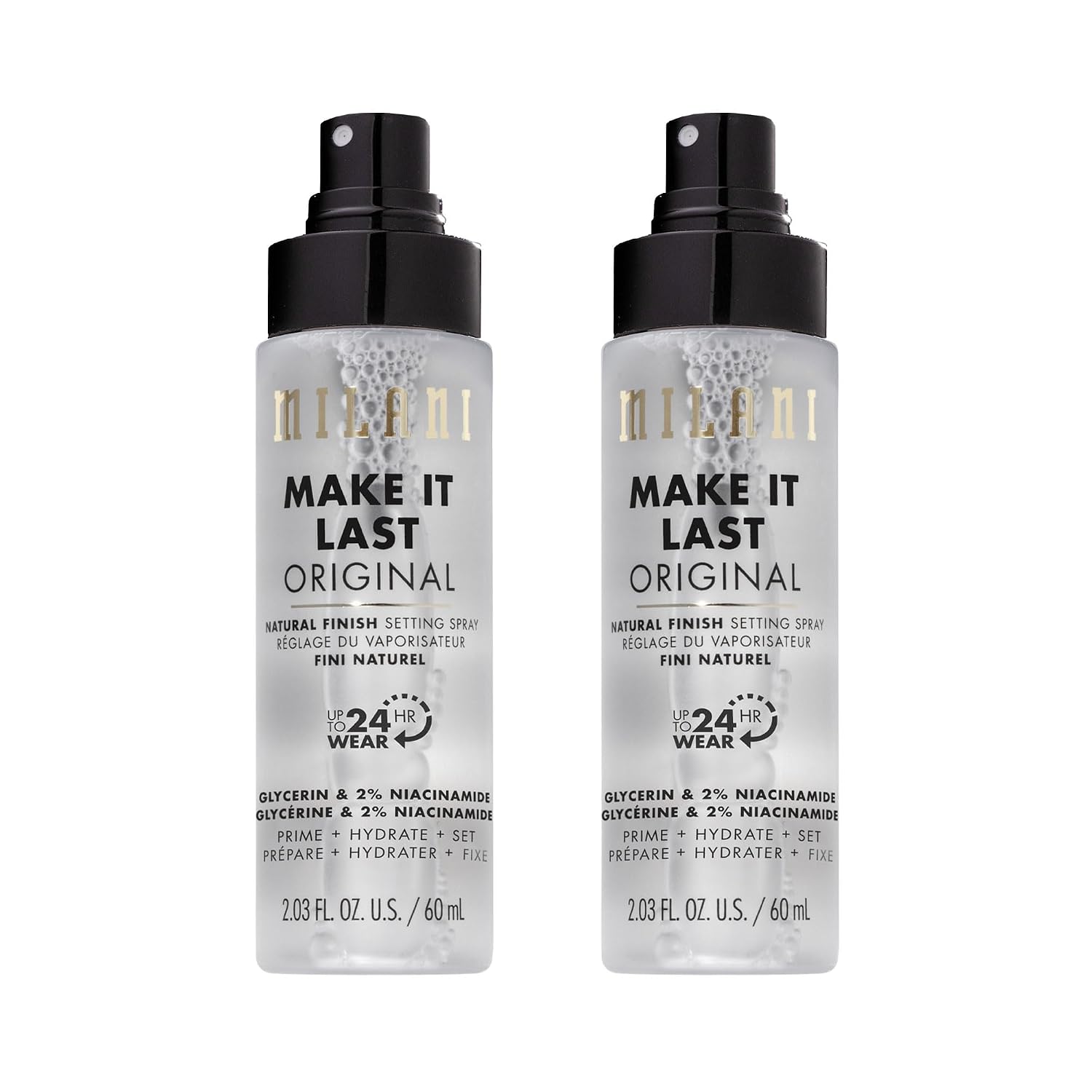 Milani Setting Spray + Primer, Make It Last Original - Natural Finish with Niacinamide for Hydration, Setting Spray for Makeup and Face Primer, 3-in-1 Prime + Hydrate + Set, 2.03 Fl. Oz