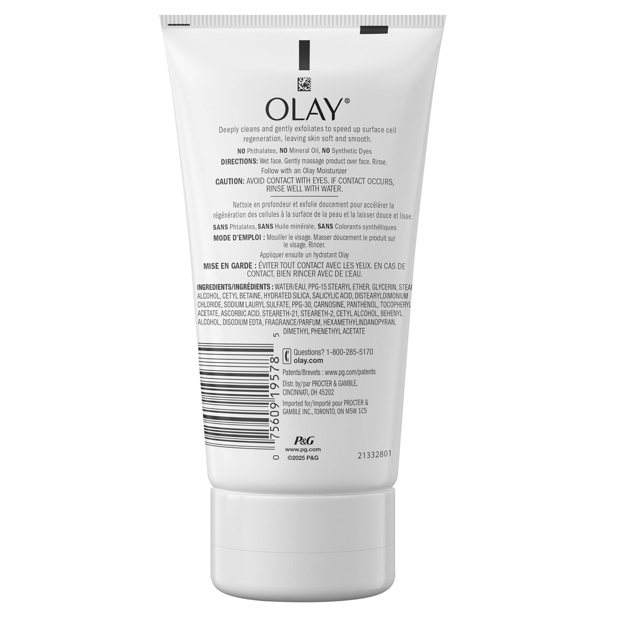 Olay | Regenerist Renewing Cream Face Cleanser Amino Peptide Vitamin B5 Salicylic Acid — 5 fl oz (Pack of 3)
