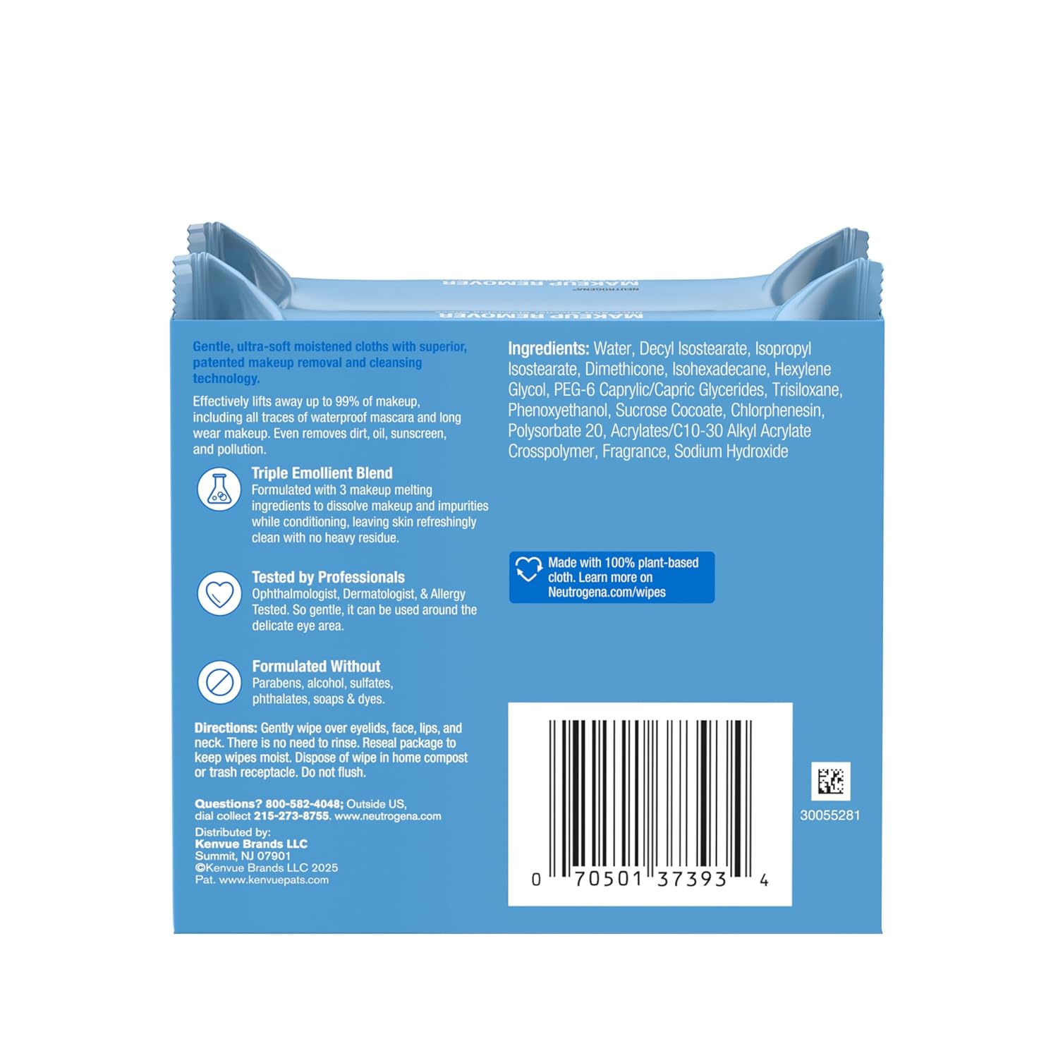 Neutrogena Alcohol-Free Micellar Makeup Remover Wipes (Twin Pack, 50 ct)