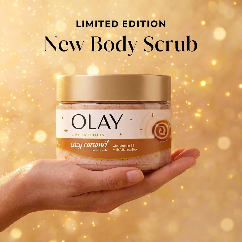 Olay | Exfoliating Body Scrub Vitamin B3 BHA Salicylic Acid Cozy Caramel Limited Edition — 11 oz