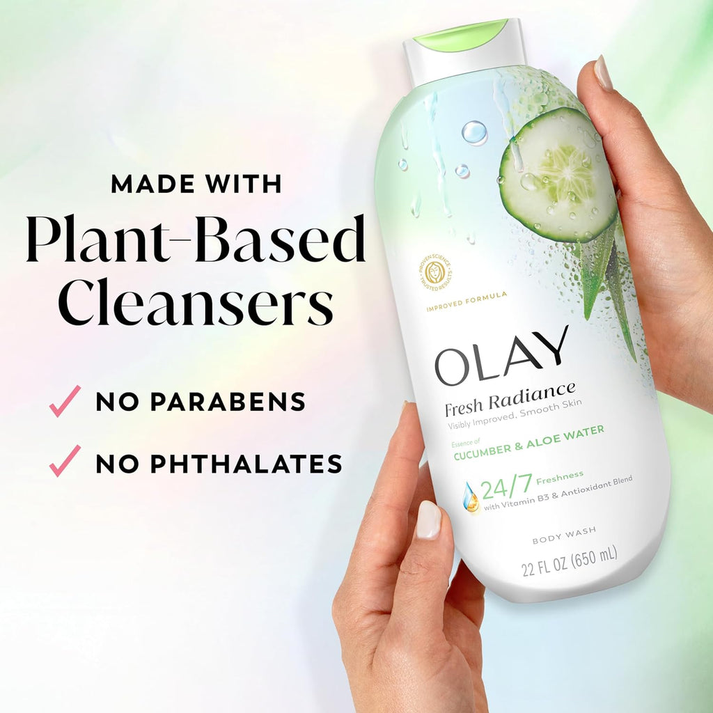 Olay | Body Wash Fresh Radiance Vitamin B3 Antioxidant Cucumber Aloe Water — 22 fl oz