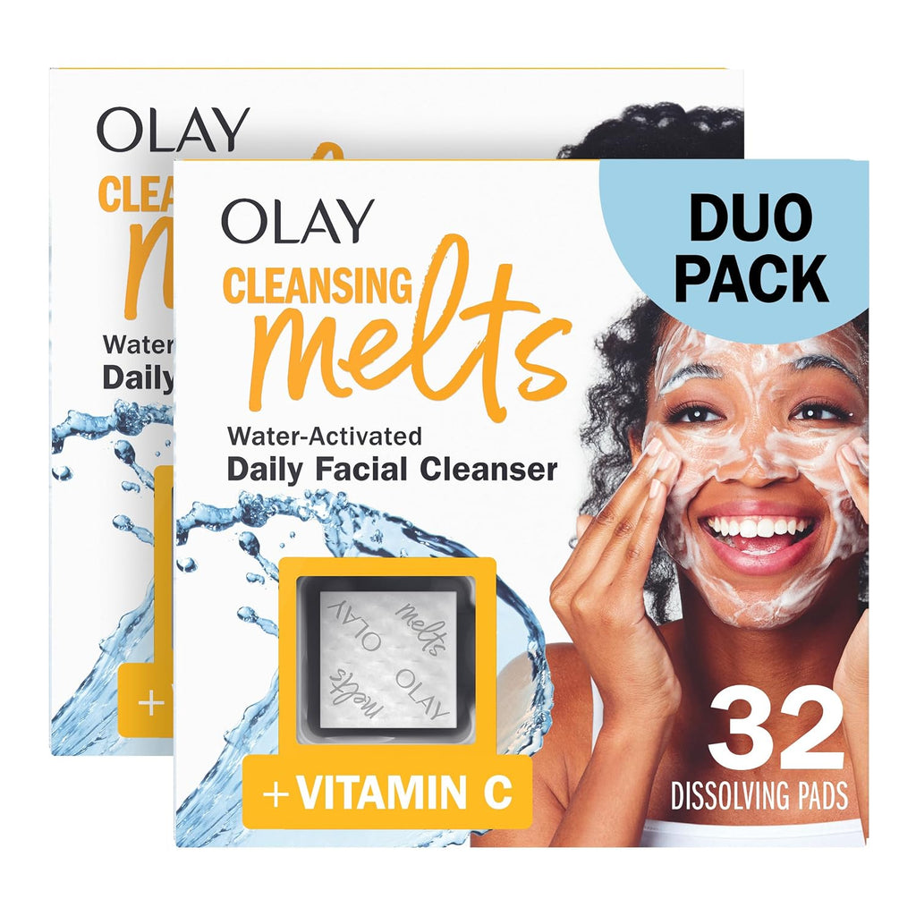 Olay | Cleansing Melts Face Wash Vitamin C Hyaluronic Acid Dissolving Pads — 64 Count