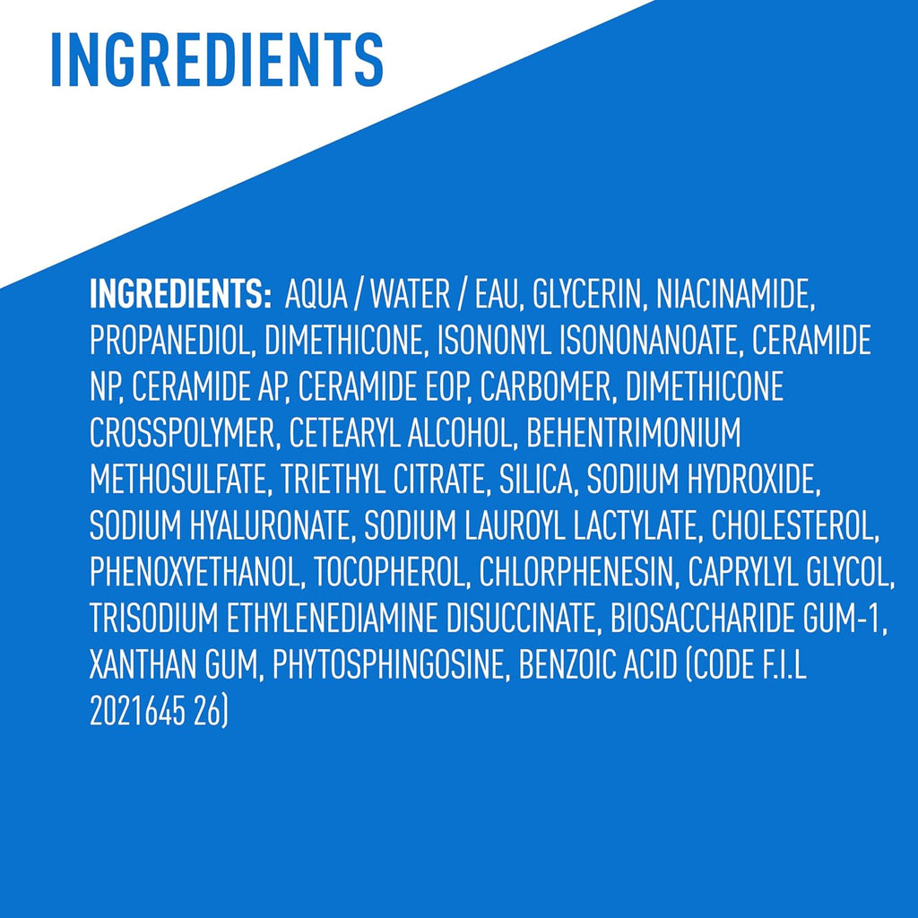 List of ingredients on a blue background