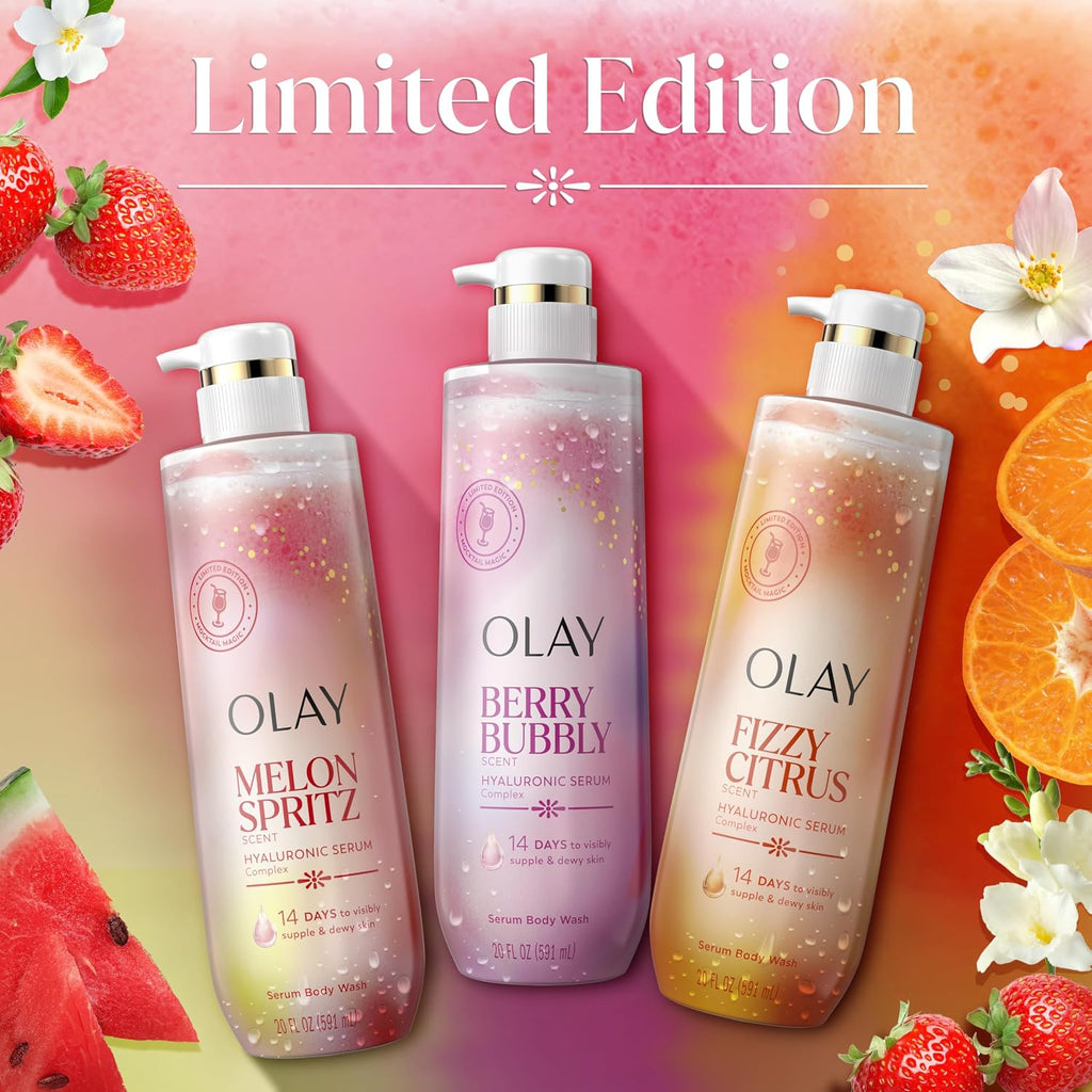 Olay | Body Wash Niacinamide Hyaluronic Acid Pro-Glycerin Fizzy Citrus Mandarin Freesia Amber Limited Edition — 20 fl oz
