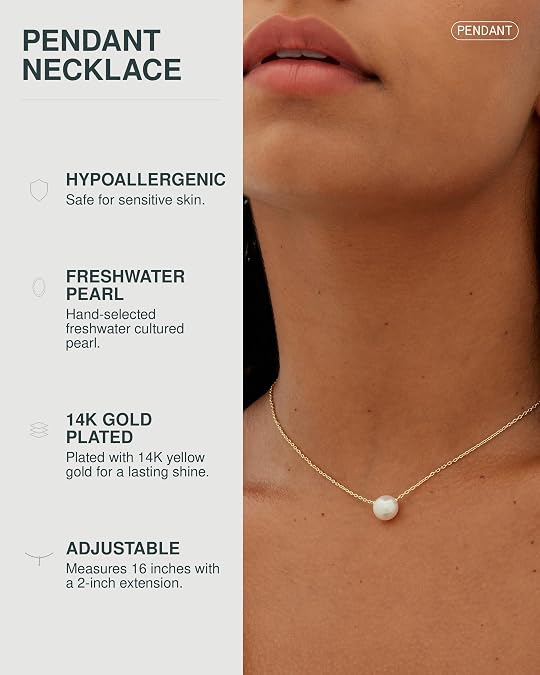 PAVOI - Handpicked AAA+ Freshwater Cultured Single Pearl Necklace Pendant | Gold Necklaces for Women