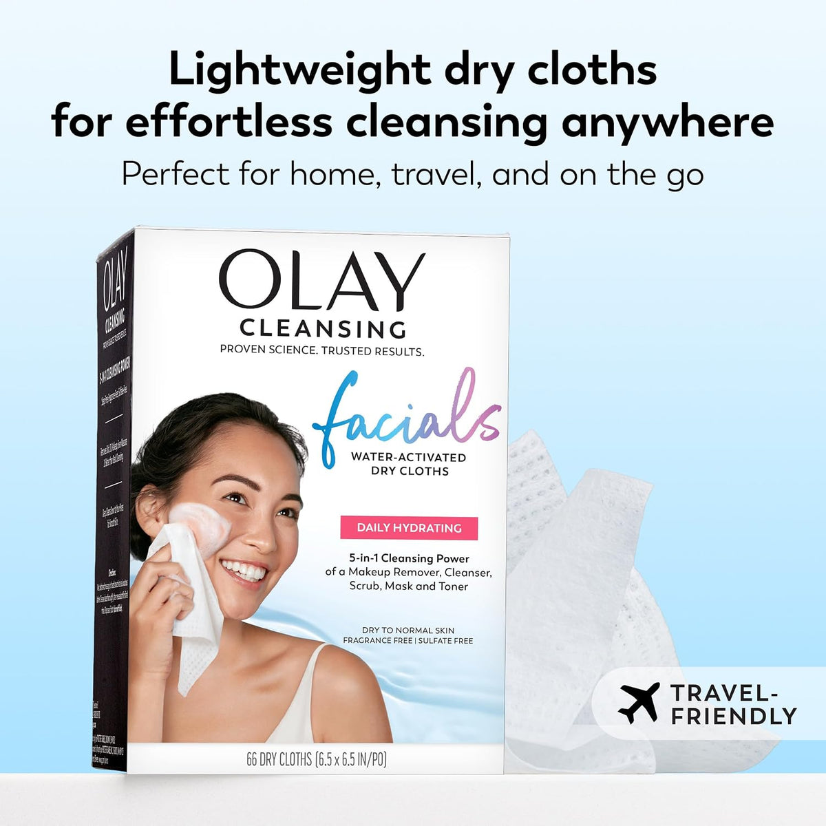 Olay | 5-in-1 Cleansing Cloths Face Wipes Makeup Remover Petroleum Jelly Fragrance Free — 66 Count
