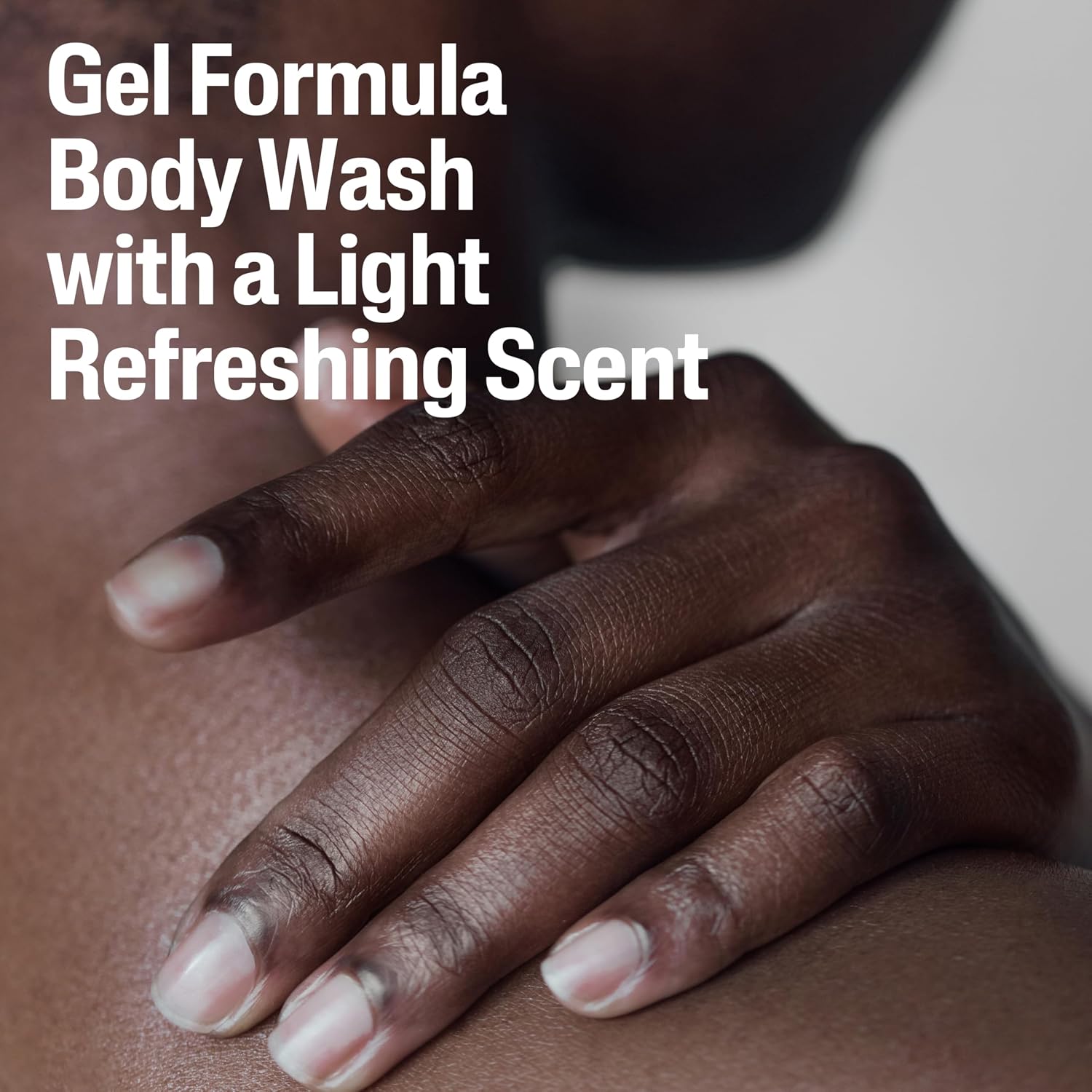 Hand with a light refreshing scent text overlay