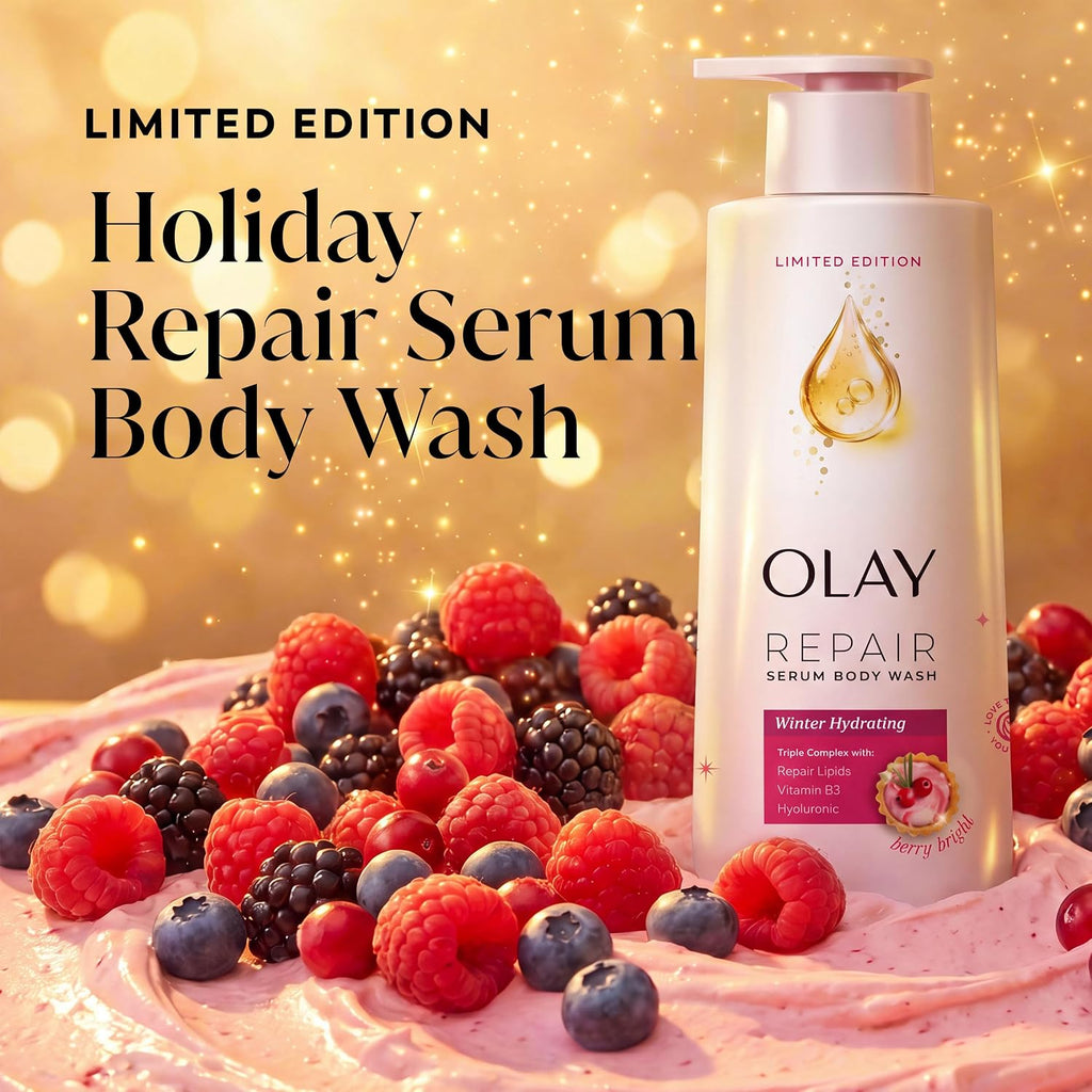 Olay | Body Wash Repair Serum Hyaluronic Acid Niacinamide Repair Lipids Berry Bright Limited Edition — 20 fl oz