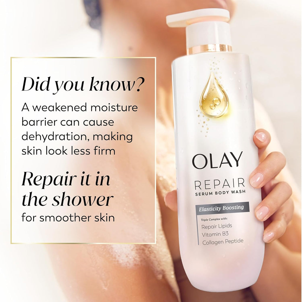 Olay | Body Wash Repair Serum Collagen Peptide Niacinamide Repair Lipids Elasticity Boosting All Skin — 80 fl oz (4-Pack)
