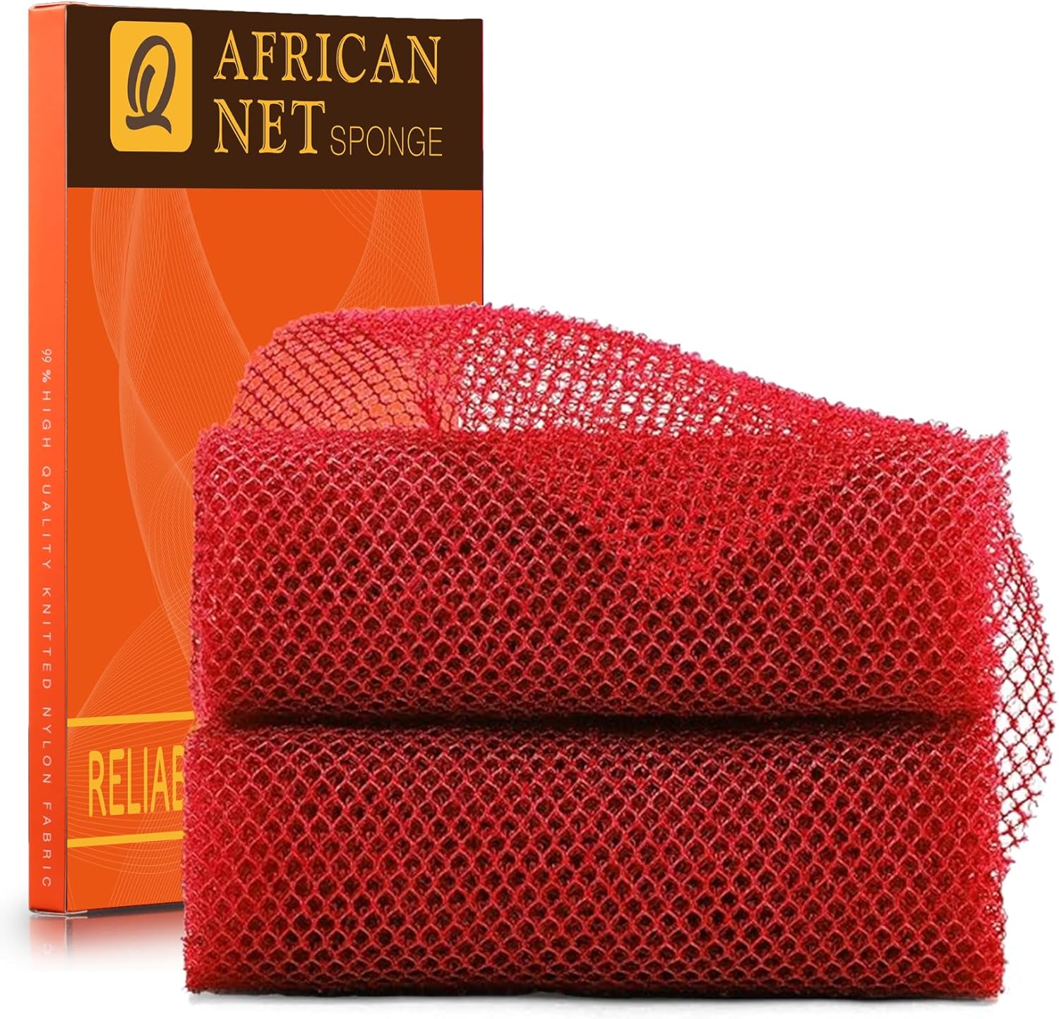 UJFQBH African Net Exfoliating Bath Sponge Set – 3 Pieces