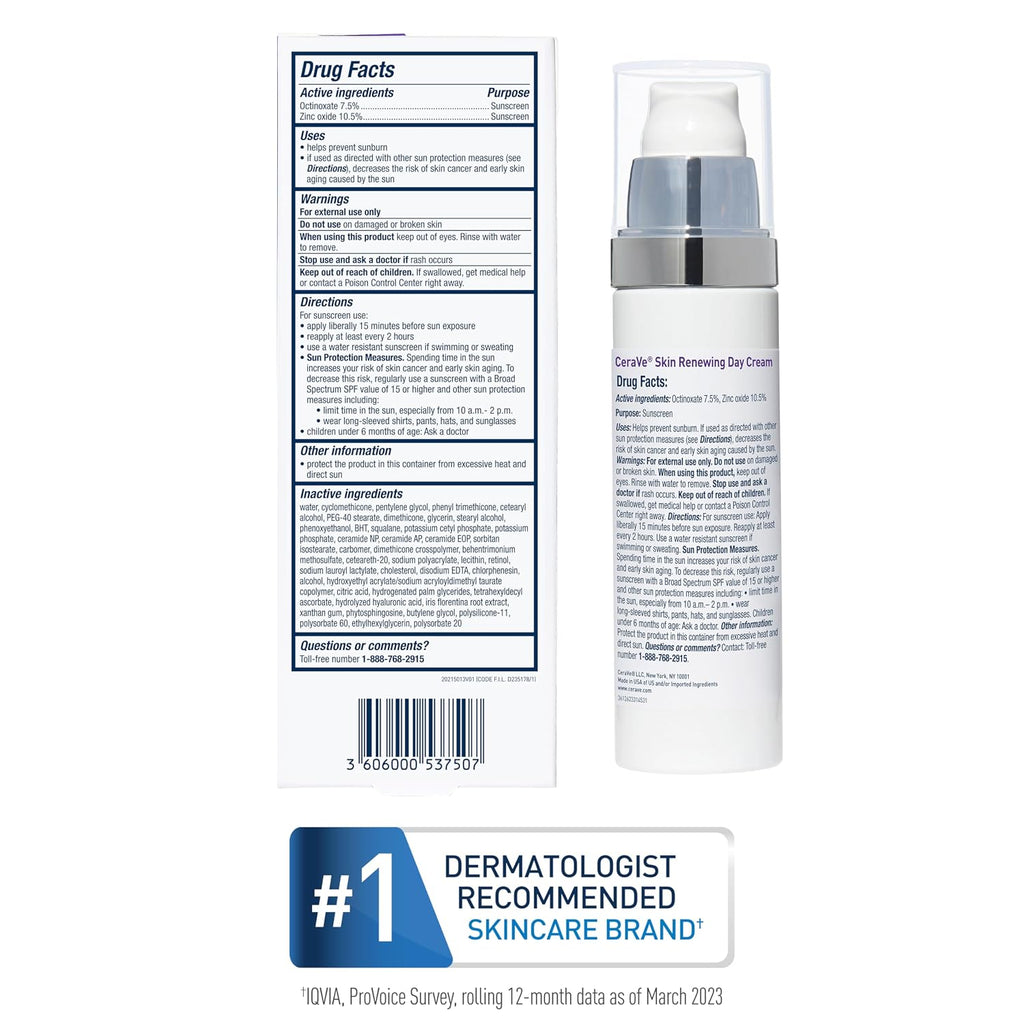 Skincare cream bottle with label and 'Dermatologist Recommended' badge on a white background