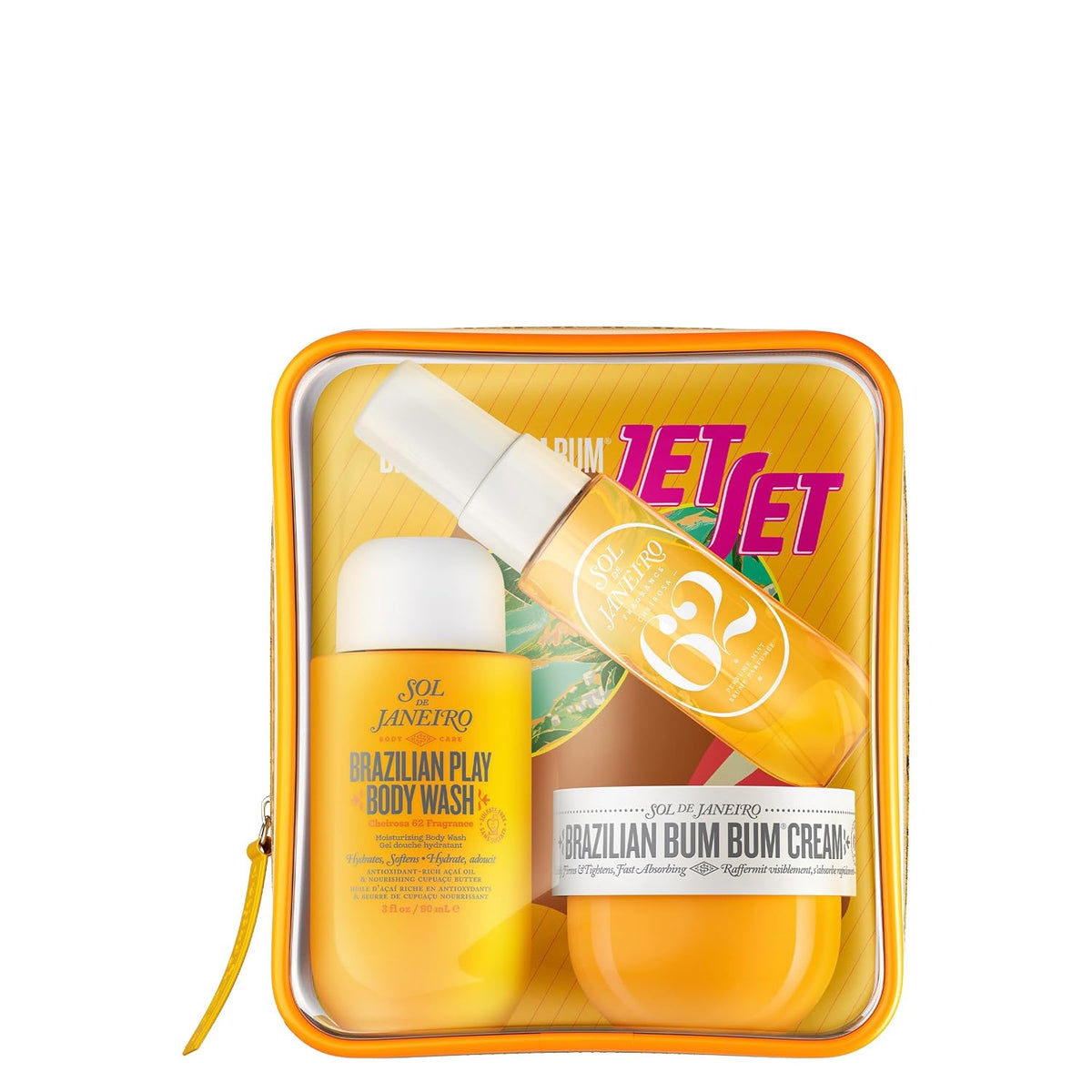 Two bottles of 'Sul Anneiro' products in a yellow case with visible branding.