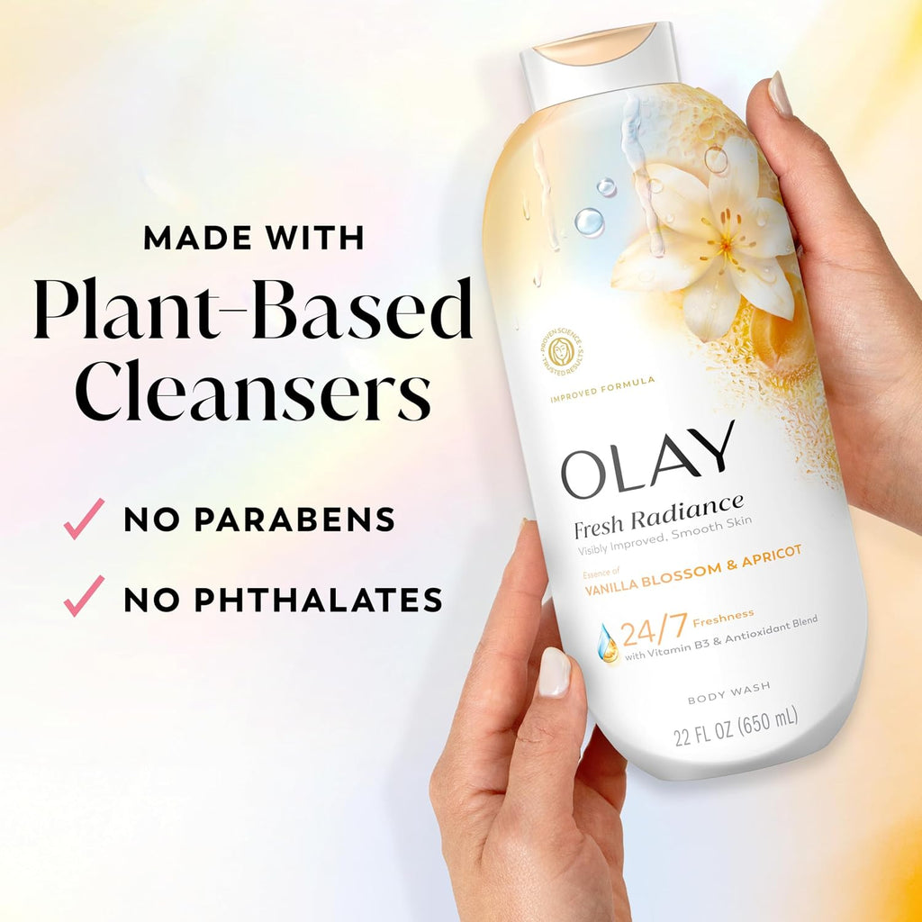 Olay | Body Wash Fresh Radiance Vitamin B3 Antioxidant Vanilla Blossom Apricot — 22 fl oz