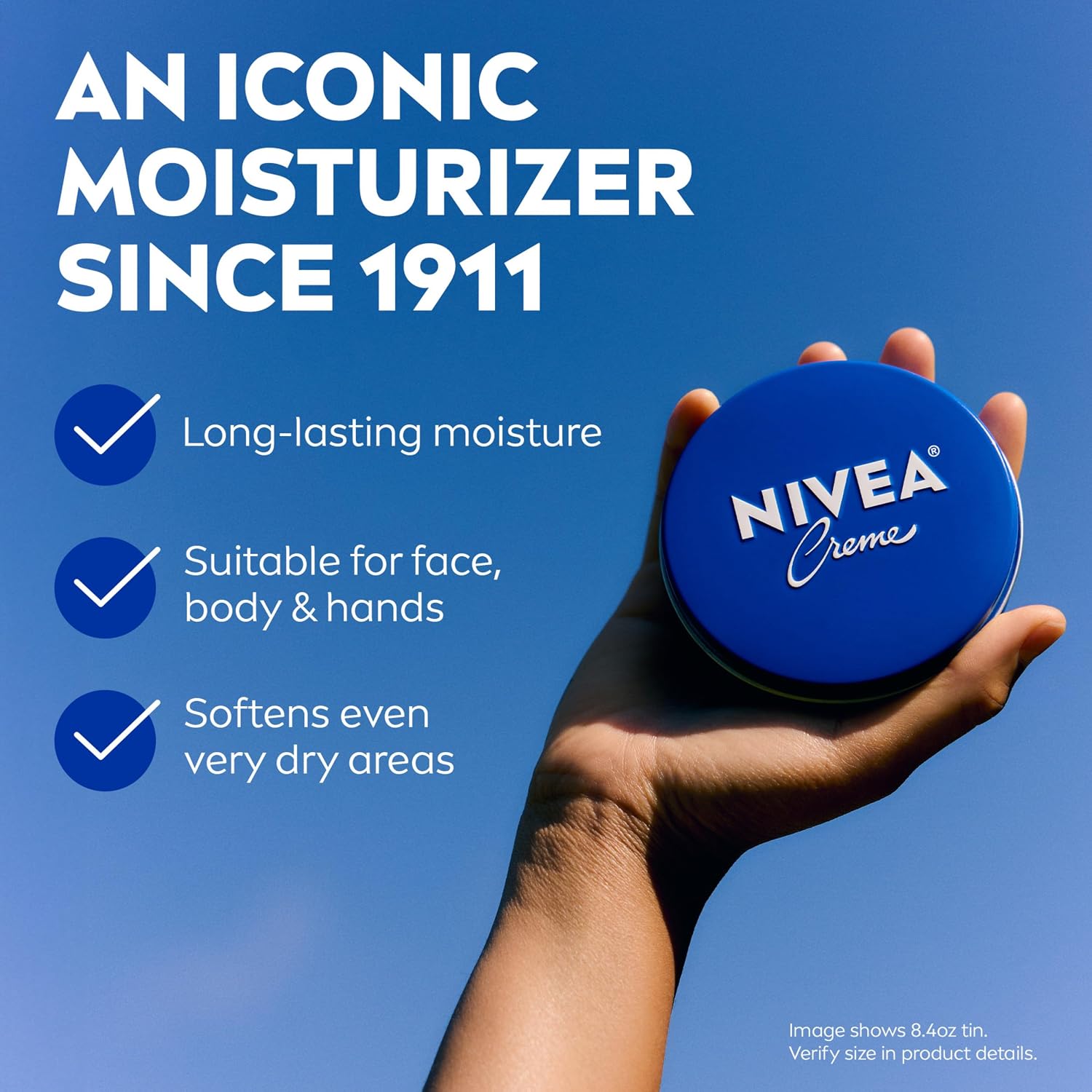 NIVEA Creme Body, Face and Hand Moisturizing Cream Tin