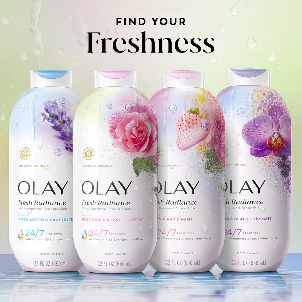 Olay | Body Wash Fresh Radiance Vitamin B3 Antioxidant Rose Water Sweet Nectar — 22 fl oz