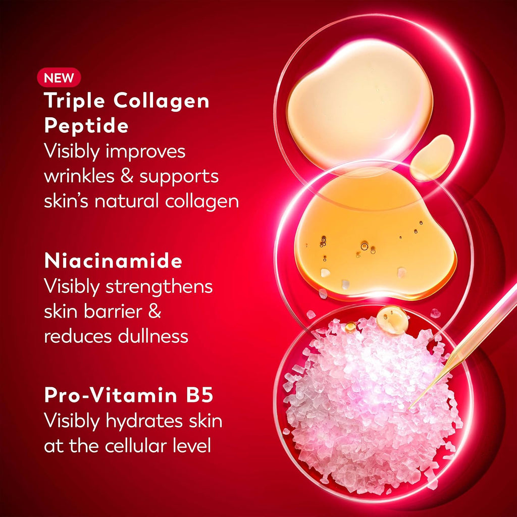 Cosmetic product with ingredients on a red background