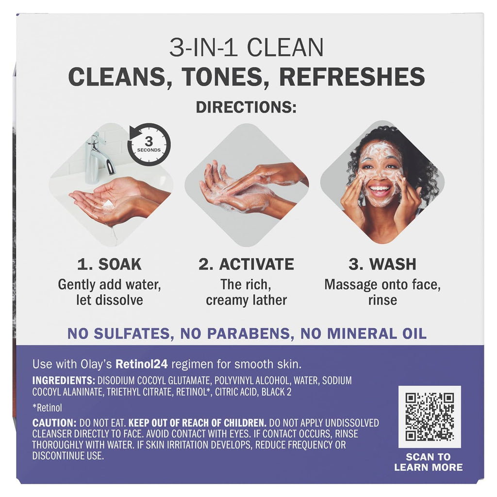 Olay | Cleansing Melts Face Wash Retinol Vitamin C Dissolving Pads — 64 Count
