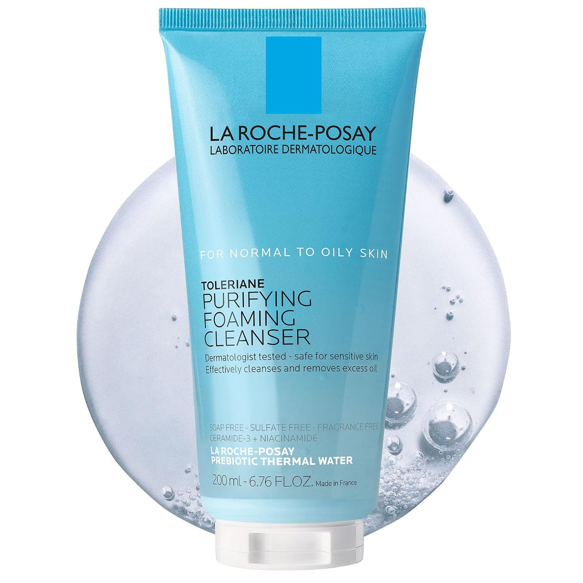 La Roche-Posay Toleriane Purifying Foaming Cleanser on a white background