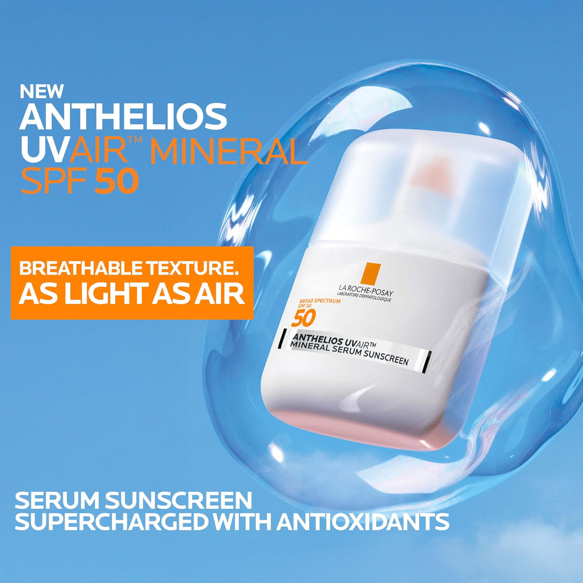 Anthelios UVAir™ Mineral Sunscreen Serum SPF 50 by La Roche-Posay — 50ml (1.7 fl oz)
