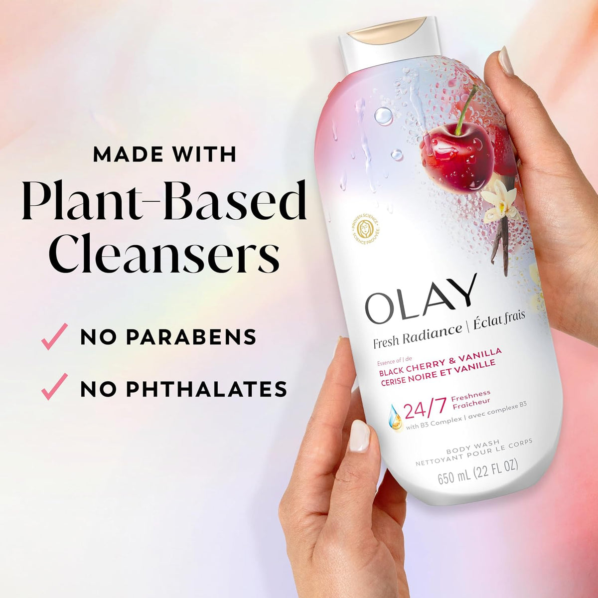 Olay | Body Wash Fresh Radiance Vitamin B3 Antioxidant Black Cherry Vanilla — 22 fl oz