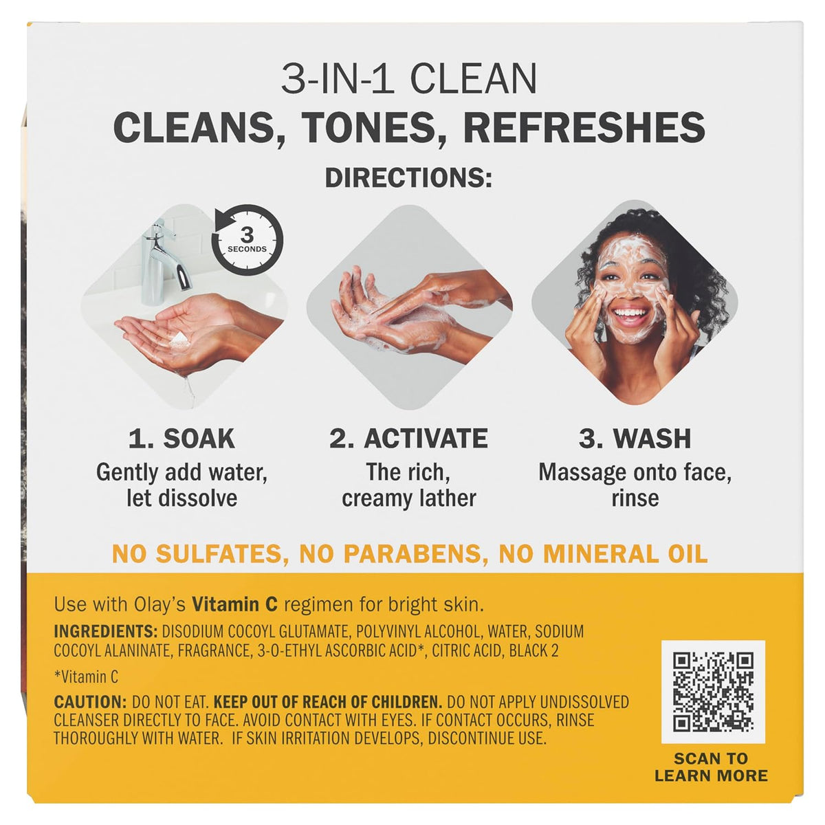 Olay | Cleansing Melts Face Wash Vitamin C Hyaluronic Acid Dissolving Pads — 64 Count