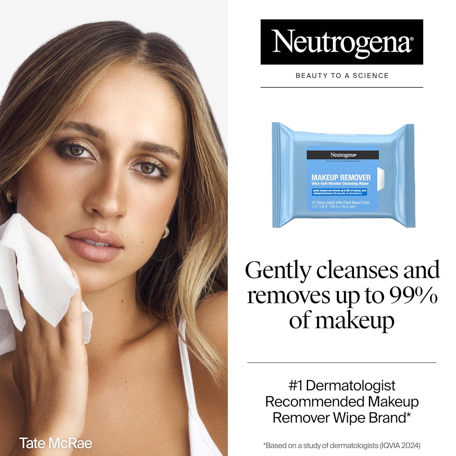 Neutrogena Alcohol-Free Micellar Makeup Remover Wipes (Twin Pack, 50 ct)