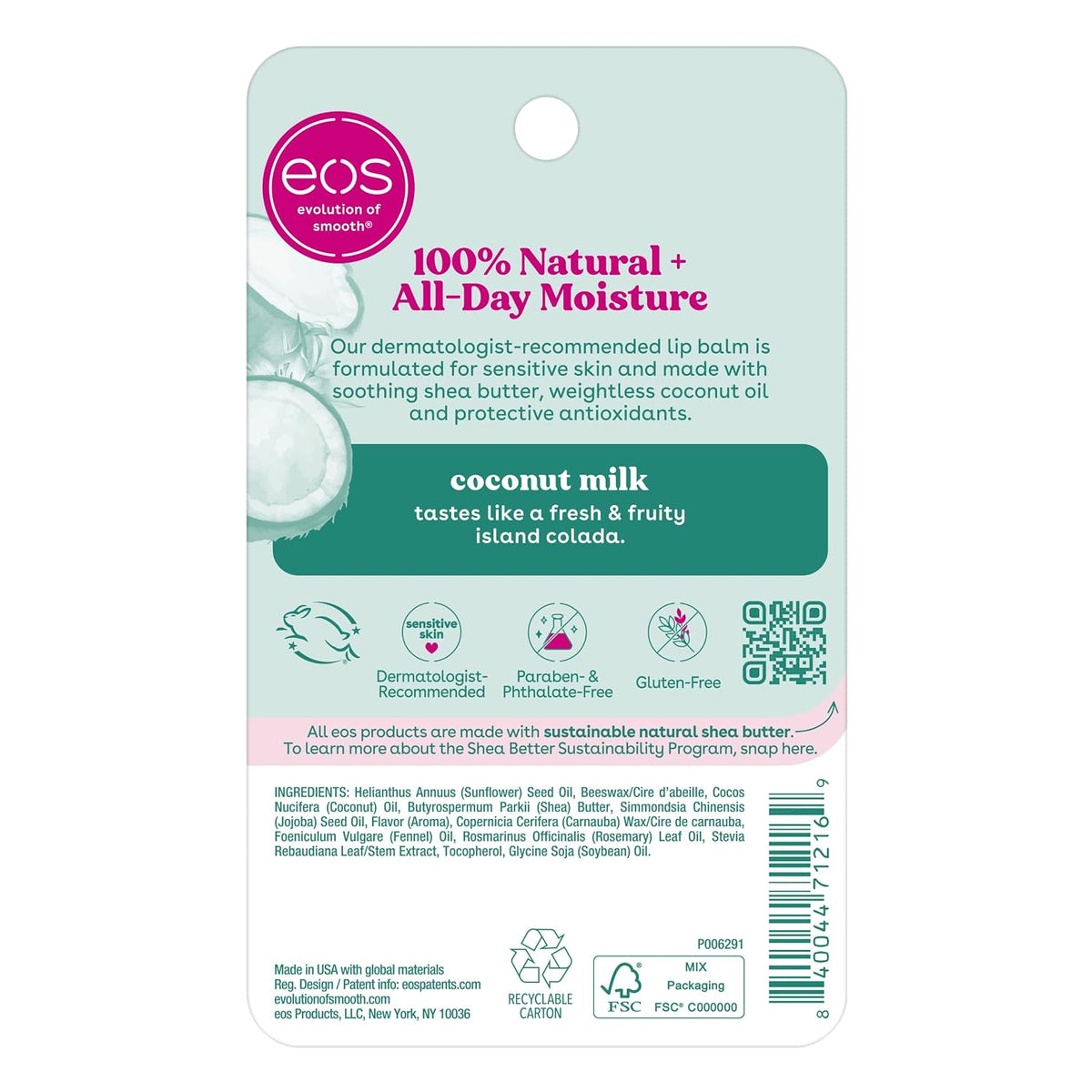 eos | Coconut Milk 100% Natural Shea Lip Balm