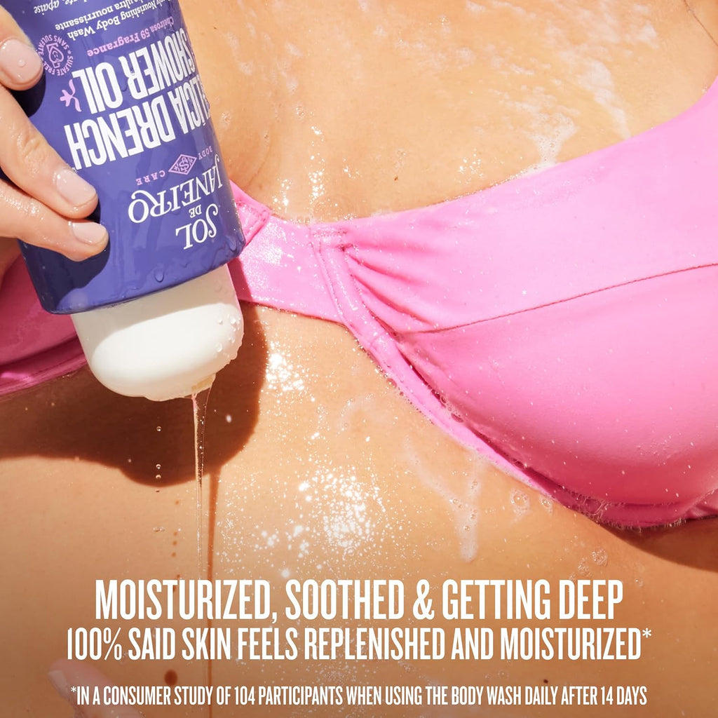 Person applying sunscreen with a bottle labeled 'Soleto' on a sunburnt shoulder.