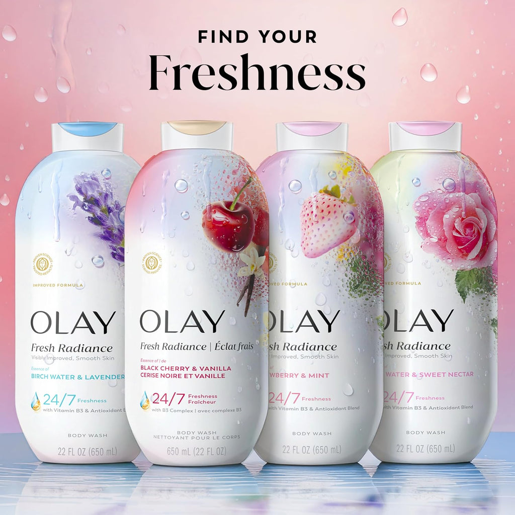 Olay | Body Wash Fresh Radiance Vitamin B3 Antioxidant Black Cherry Vanilla — 22 fl oz