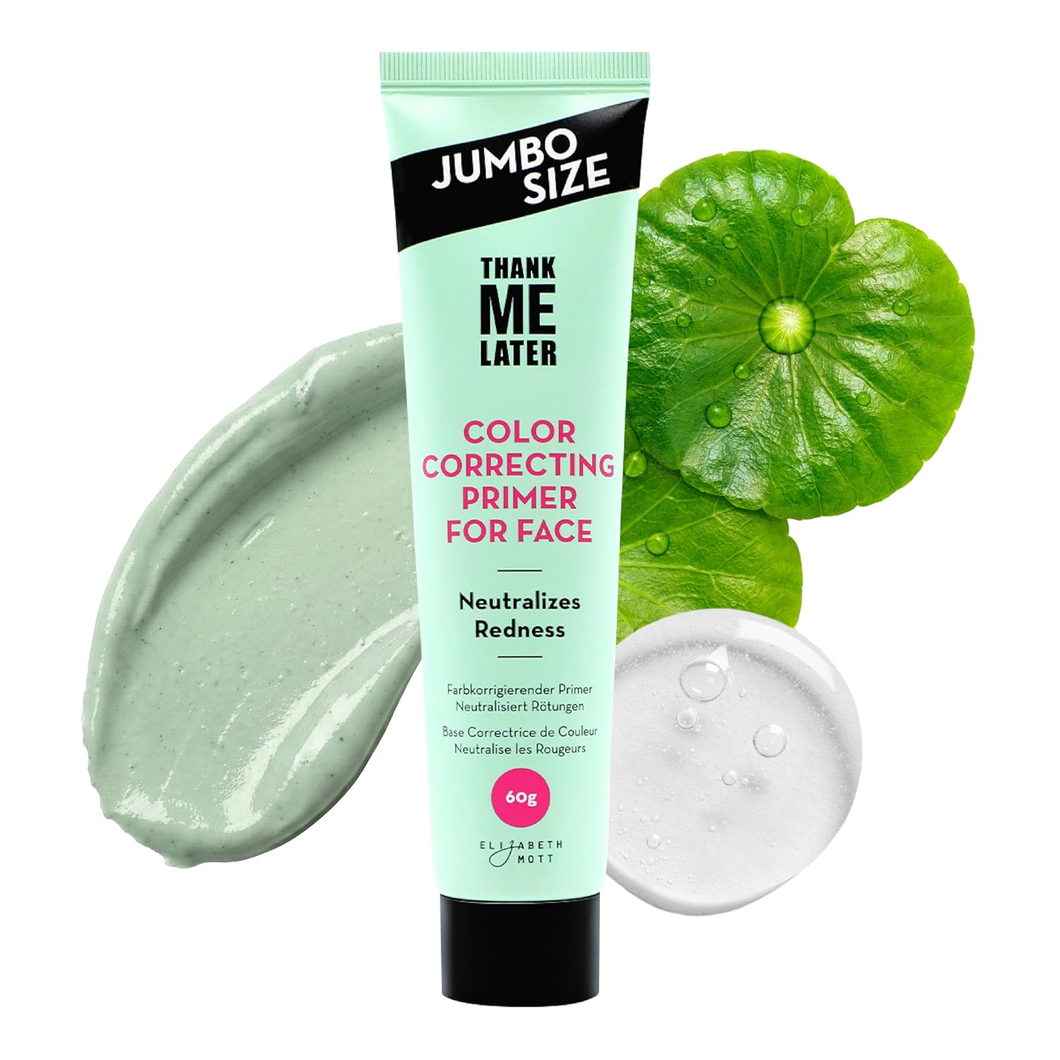 Elizabeth Mott Thank Me Later Blurring Face Primer SPF 30 – Lightweight, Hydrating Makeup Primer - Smooths Fine Lines & Wrinkles for a Soft-Focus Finish – Mineral-Based, Cruelty-Free Formula – 30g