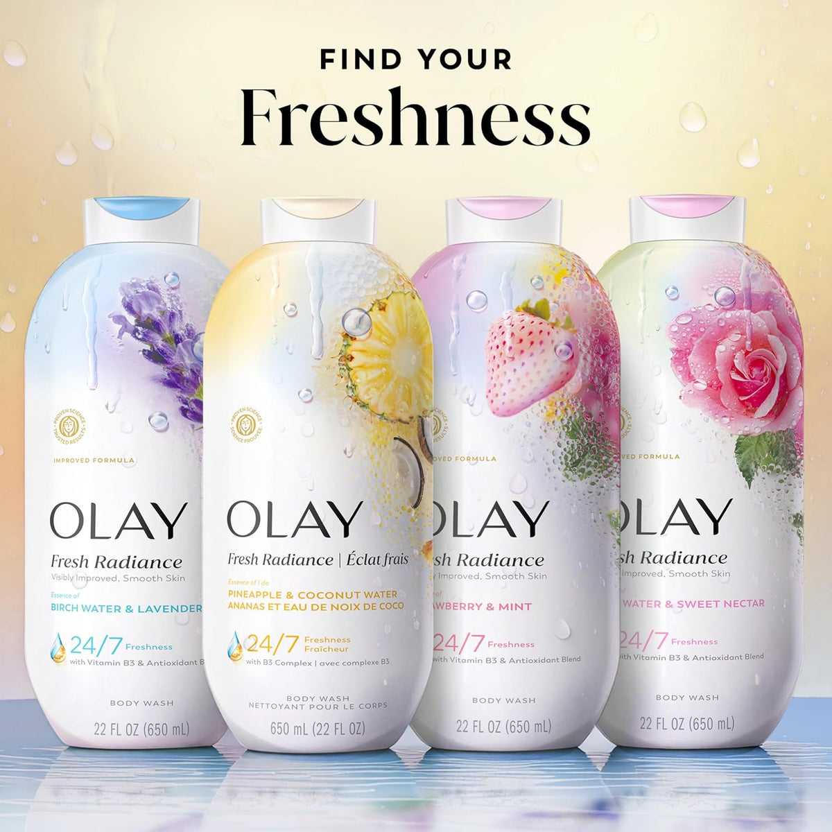 Olay | Body Wash Fresh Radiance Vitamin B3 Antioxidant Pineapple Coconut Water — 22 fl oz
