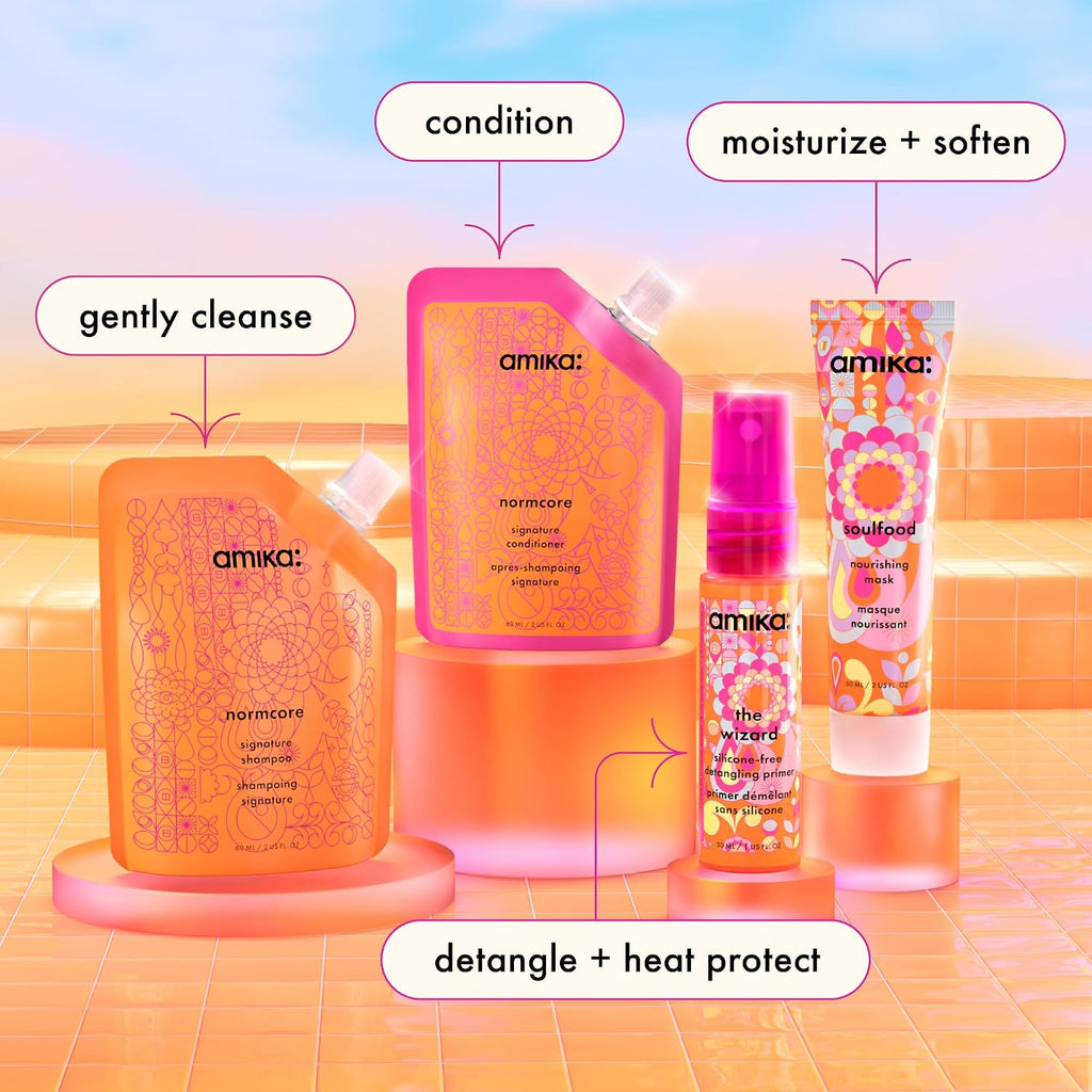 Amika | Normcore, Soulfood & The Wizard Travel Set — 4 Pieces, 7 fl oz Total