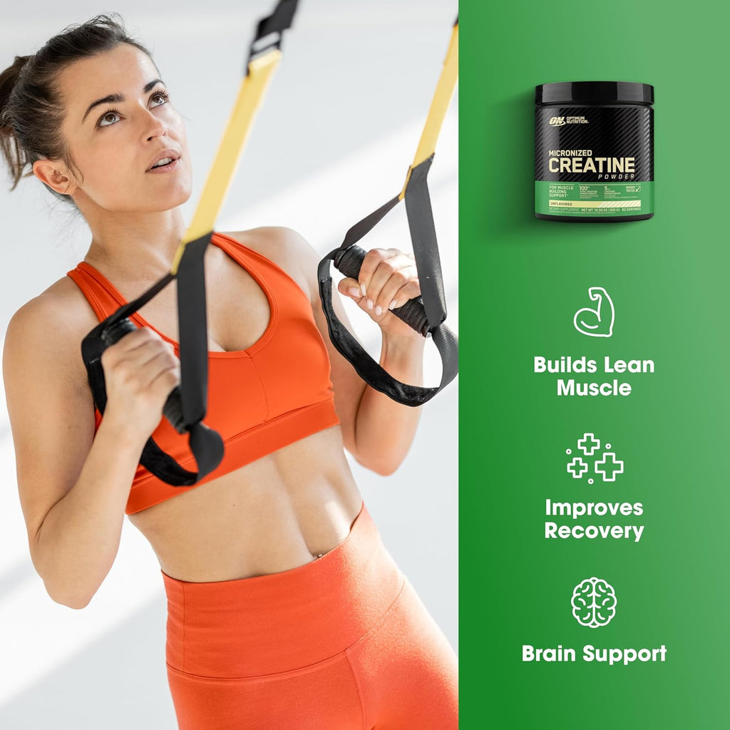 Optimum Nutrition Micronized Creatine Monohydrate Powder, Unflavored, 60 Servings, 300 Grams (Packaging May Vary)