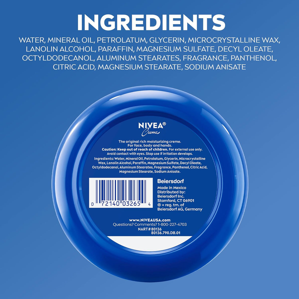 NIVEA Creme Body, Face and Hand Moisturizing Cream