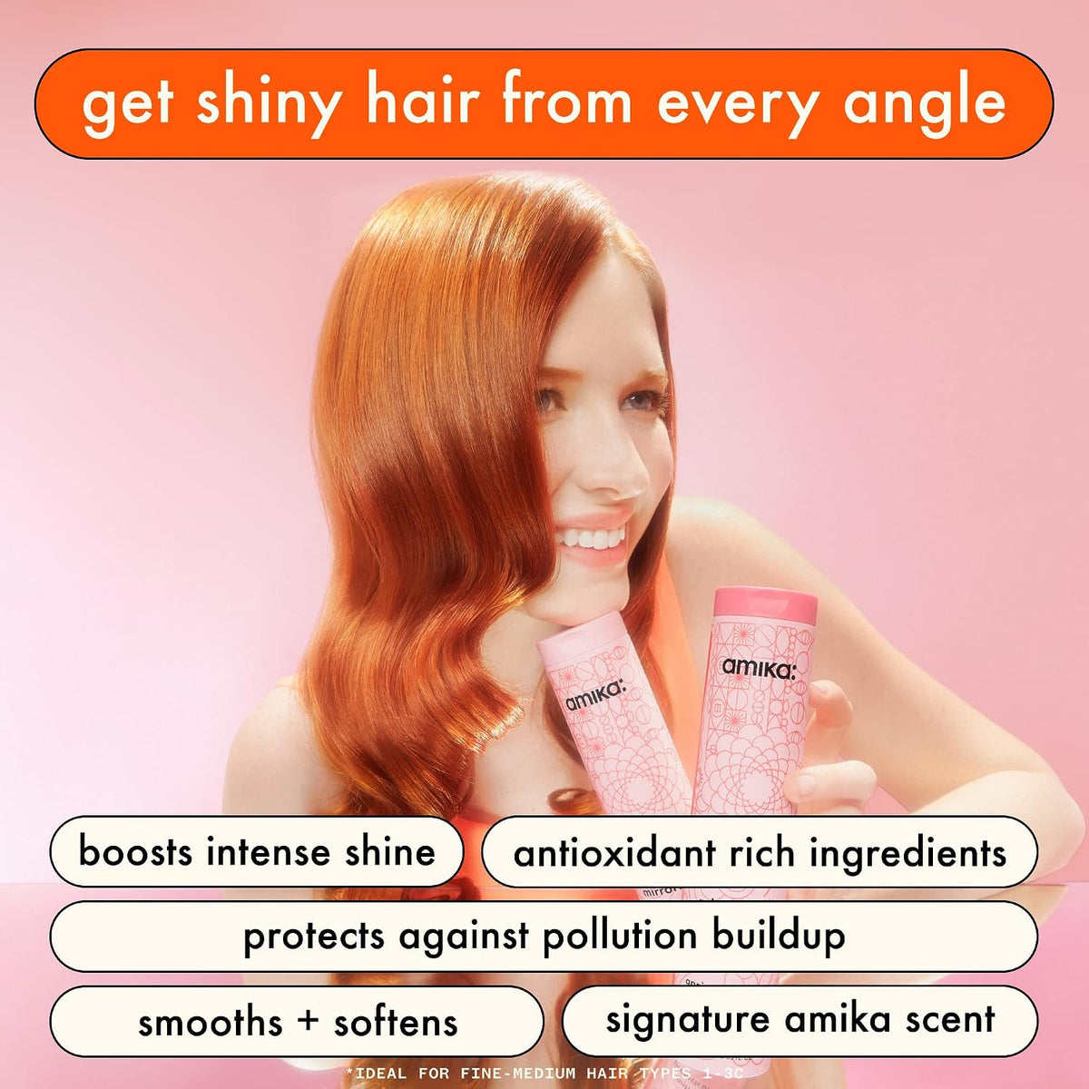 Amika | Mirrorball Shine Enhancing Shampoo for Color Treated Hair Amber Vanilla