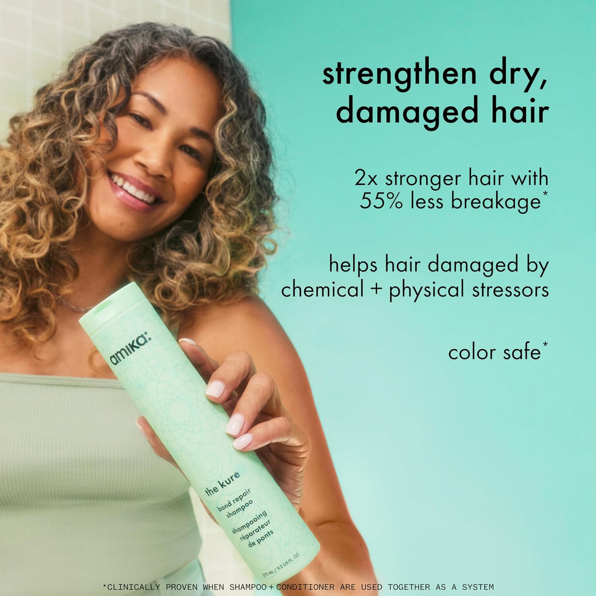 Amika | The Kure Strength Repair Shampoo & Conditioner Duo — 67.6 fl oz Total