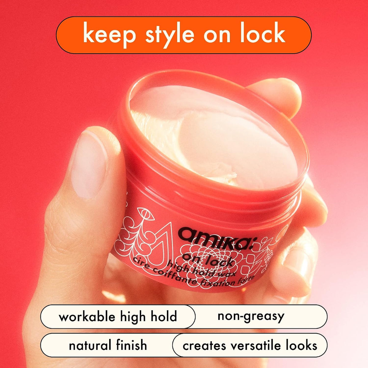 Amika | On Lock High Hold Hair Wax with Shea Butter — 50 ml
