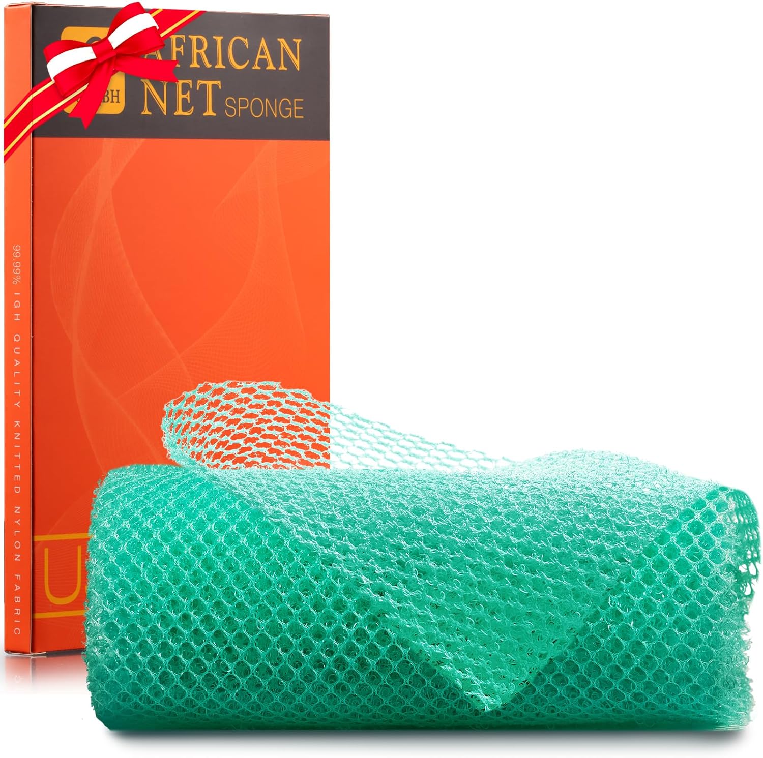 UJFQBH African Net Exfoliating Bath Sponge Set – 3 Pieces