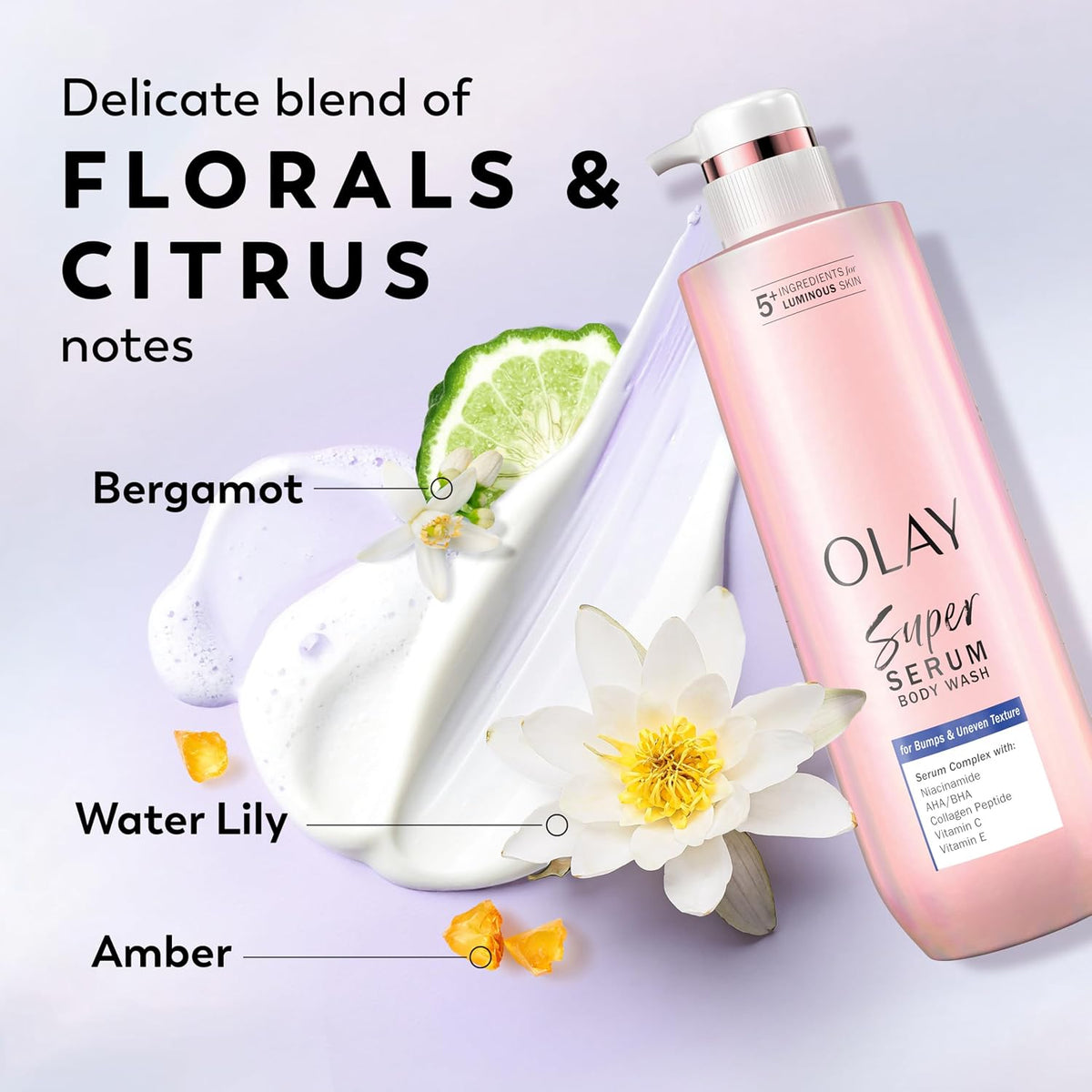 Olay | Body Wash Niacinamide BHA AHA Collagen Vitamin C 5-in-1 Rough & Bumpy — 20 fl oz