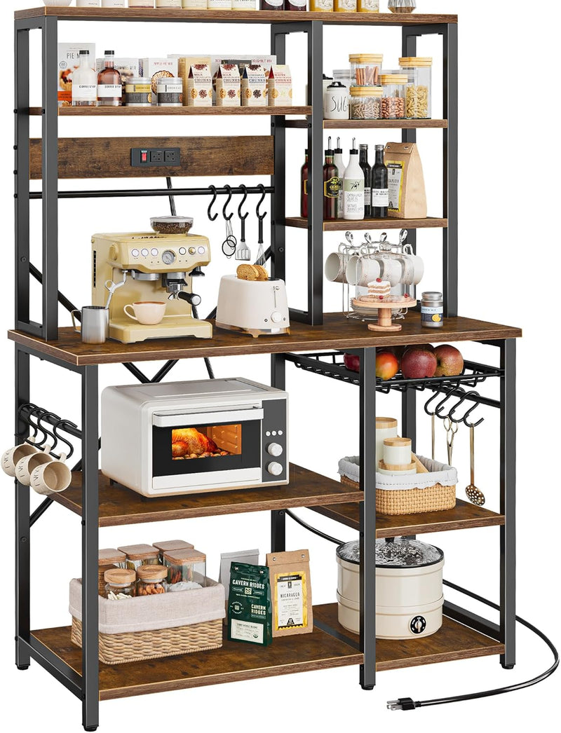 <p><strong>Large Bakers Rack with Power Outlets, 39.6 Inches Microwave Stand</strong></p>