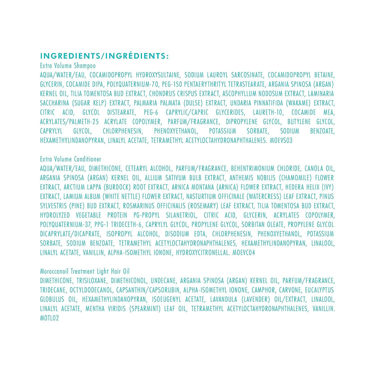 Moroccanoil | Extra Volume Shampoo Conditioner & Treatment Light Set