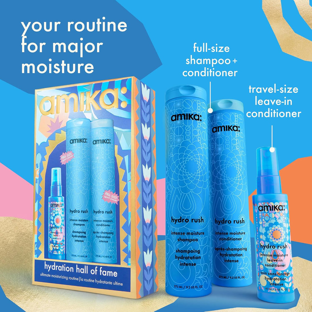 Amika | Hydro Rush Shampoo, Conditioner & Leave In Gift Set — 3 Pieces